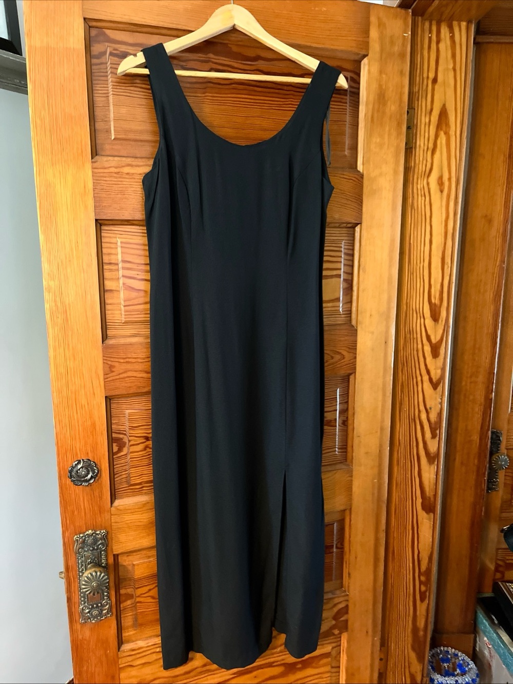 Sheri Martin Classic Black Sleeveless Maxi Dress Size 12 Made in the USA